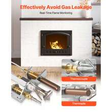 Gas Pilot Assembly, OE 4021-732, 25660 Fireplace Gas Pilot Assembly, Natural Gas Ignition Replacement With Pilot Tube, Thermocouple, Thermopile, Wires, Compatible With Heatilator Models - 4021-732 - Xem 3