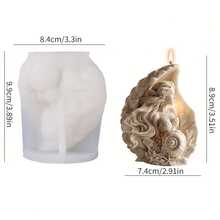 1个3D美人鱼贝壳蜡烛硅胶模具 - 细节浮雕，易脱模，适用于蜡烛/石膏/婚礼/情人节DIY装饰礼品 - 白色 - 查看 8