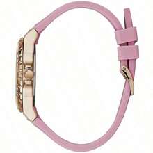 GUESS Women's Quartz Watch, Stainless Steel Case, Rubber Strap, Analog Display, Suitable For Daily, Sports And Other Occasions W1053L3