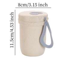 便携式心形盖密封早餐杯带把手 - 大容量汤杯和燕麦/谷物储存罐，多种颜色可选 - 顏色隨機 - 查看 2