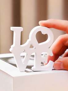 1pc LOVE Letter Hanging Decor, White, DIY Color, Heart Shaped Ornament, Home Decor, Suitable For Indoor & Outdoor Use - Perfect Valentine's Day Gift For Girlfriend/Boyfriend, Office Decoration, Room Decor, Wedding Decoration, Wedding Supplies, Valentine's Day Decor, Romantic Gift, Valentine's Day - Multicolor - View 4