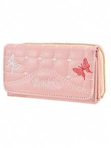 1pc Girl's Medium To Long Embroidered High-End Handbag, Wallet, Multi-Slot Card Bag, Fresh And Cute High-End Handbag, Great Valentine's Day Gift - Multicolor - View 7