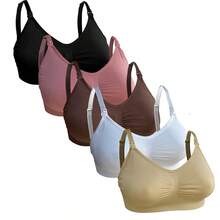 Set Of 2 Nursing Bras With Removable Postpartum Cups, Seamless Reinforced Fabric - Rusty Rose - View 11