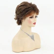 1顶女士时尚假发，带刘海，适合角色扮演、派对、日常佩戴，合成纤维，耐热 - 彩色 - 查看 9