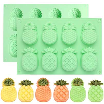 8-Cavity Silicone Pineapple Mold, Fun Pineapple Shape, Suitable For Ice Cube Tray, Chocolate, Keto Fat Bombs, Cake Decoration