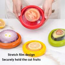 4-Piece Food Preservation Cover - Refrigerator And Freezer Vegetable And Fruit Sealing Film Box - Multicolor - View 2