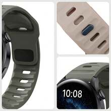 1PC 20mm 22mm Soft Sweatproof Sports Silicone Strap Compatible With Samsung Galaxy Watch 7 6 5 4 40 44mm 6Classic 43 47mm 5Pro 45mm Replacement Band - 20mm - View 3
