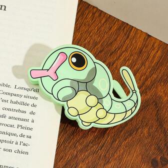 pocket monsters Pokémon Caterpie Innovativ och snygg hårklo, söt och söt ljusgrön hårspänne, håraccessoar, hårdekoration