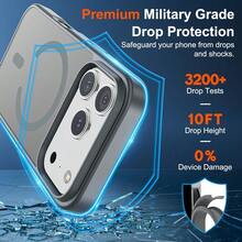 Compatible With AppleIPhone 17 Promax/17 Pro/17 Air/16E/15/14/13/12 Case, Compatible With MagSafe, Military Grade Drop Protection, Stronger Magnetic, Thickened Back Panel Shockproof Airbag, Slim Anti-Scratch Protective Cover - 灰色 - 查看 5