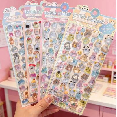 Cute 3D Rabbit Crystal Stickers, Suitable For Girls. Versatile Use: Forehead Stickers, Plush Stickers, Phone Case Stickers, Notebook Decorative Stickers, Craft Stickers, Fun Stickers, Diary Decorative Stickers, Graffiti Stickers, Etc.