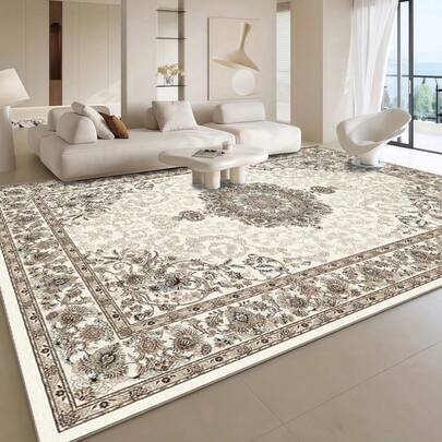 1 Stück moderner, eleganter brauner Blumenmuster Teppich. Samt Stoff, ca. 850g, 0,6cm dick. Abriebfest, rutschfest, leicht zu reinigen. In verschiedenen Größen erhältlich. Geeignet für Küche, Wohnzimmer, Esszimmer, Schlafzimmer, Balkon, Badezimmer, Arbeitszimmer und mehr. Eine ideale Wohndekoration.