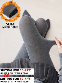 Women's Ribbed High Waist Elastic Skinny Pants, Thick & Thermal Lined Knee High Socks Snow Compression Shaping Tights, OTK Soft & Warm Opaque Stockings, Stirrup Design Women's Thick & Thermal Lined Leggings, Fashionable & Cute Style, Hand/Machine Washable