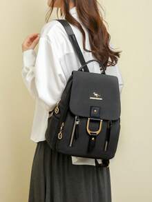 Anti-Theft Retro Pu Soft Leather Flap Backpack Women Purse, Multi-Functional And Stylish Daily Bag, Multi-Pocket Lightweight Travel Bag, Large Capacity Simple School Bag, Convenient Book Bag, Suitable For Students, Nurses, Teachers, Business People, Travel And Vacation, Business Trips, Daily Commuting, Shopping, Office, Dating, Hiking, Training, Work, Birthday Gifts, Holiday Gifts - Multicolor - View 10