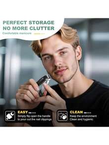 EstiloTendenciaCortaúñAs Para Hombre Con Colector, CortaúñAs CLPPNA, Afilados Como Navajas, Autocolectoras, Con Palanca ErgonóMica, De Acero Inoxidable, Ideal Para Manos Y Pies, Caja De Almacenamiento IncluidaCalidad PremiumVersióN Mejorada - 1 - Ver 8