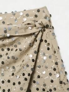 YROOE 时尚女士新款百搭半身裙，适合街头风、性感派对、优雅场合 - 浅卡其色 春季 - 淺卡其 - 查看 3