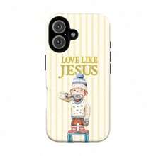 Curious George Christian Christmas Phone Case – Cute Monkey With Pancakes "Love Like Jesus" Pastel Stripes Polka Dots Aesthetic Bible Verse  Cover |   Cover For  17 16 15 14 13 12 SE Max Pro  Galaxy 21 22 23 24 25 - 樣式 1 - 查看 6