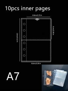 A6 A7 M5 透明活页夹，DIY 活页笔记本，封口条，可爱贴纸，贴纸笔记本，贴纸书，贴纸书架，贴纸书内芯，透明贴纸书活页夹，透明贴纸书，DIY 活页笔记本套装，文具，学习用品，返校用品 - 彩色 - 查看 13