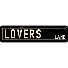 Lovers Lane Street Sign Vintage Poster – Retro Aesthetic Grunge Wall Art, 4x16" Metal Tin Sign For Bedroom, Coquette Decor, Downtown Girl Posters - 25 - 查看 1