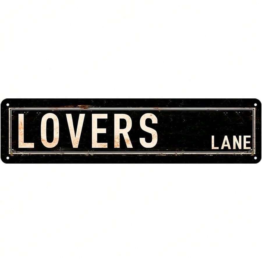 Lovers Lane Street Sign Vintage Poster – Retro Aesthetic Grunge Wall Art, 4x16" Metal Tin Sign For Bedroom, Coquette Decor, Downtown Girl Posters - 25 - 查看 1