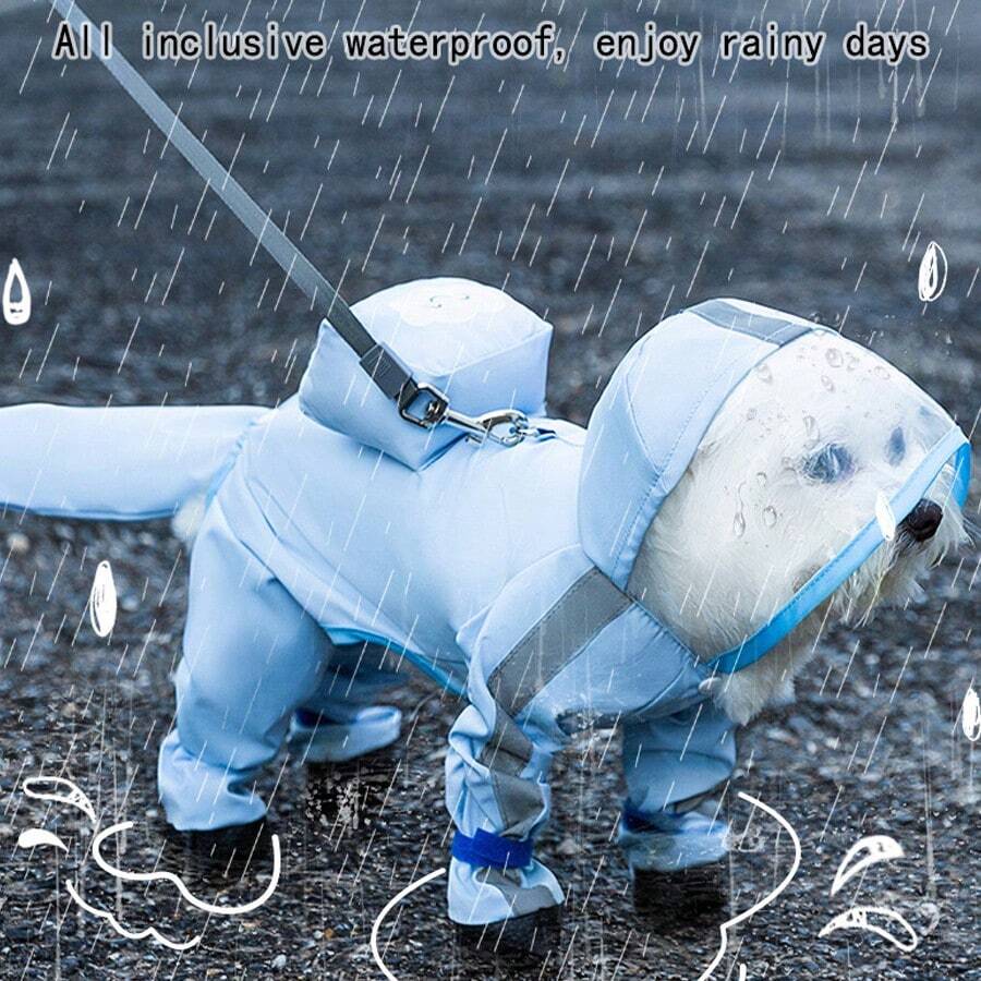 ARC ARCE 适用于小型/中型犬的可伸缩牵引绳套装,适合雨天户外散步,附赠宠物雨衣 - 彩色 - 查看 1