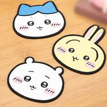Miniso Tấm lót cốc Chiikawa Q-Version hình dễ thương (Chiikawa/Hachiware/Usagi), silicon mềm hình 3D, cách nhiệt hiệu quả và bảo vệ mặt bàn, phù hợp cho gia đình/văn phòng/tiệc trà chiều, tấm lót trang trí đa năng cho cốc nước và ấm trà (1 cái) - trắng - Xem 7