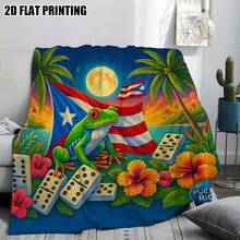 Puerto Rican Themed Flannel Blanket - Vibrant Cultural Prints With Flags, Symbols & Puerto Rico Text - Soft Warm Travel Digital Print,Suitable For All Seasons,      Washable And Machine-Washable, Lightweight, Breathable, Comfortable, Warm,  Unique, 280gsm For Him And Her, Perfect For Naps, Camping, Travel, Family, Daily Life, Office Decoration, Birthday Anniversaries, Valentine's Day, Thanksgiving, Christmas, Halloween, Mother's Day, Father's Day, Wedding,   New Year Gifts Provide Personalized Ideal Gifts For Her, Him, Family Members, Boyfriends,  Girlfriends, Fathers, Family Members, Mothers, Lovers,   Daughters, Sons,   Grandfathers, Grandmothers,     Friends, Classmates And Pets.     Sofa,Bed,Car,Bedroom,Living Room,Office,  Outdoor Camping, Beach,Wall Decoration - Nhiều màu 11 - Xem 5