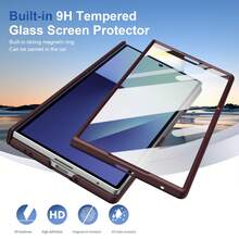 VIETAO 適用於 Galaxy Z Fold 8 Ultra 7 6 5 4 的鋼化銀河螢幕保護膜磁吸無線充電可折疊全包覆手機殼 - 酒紅色 - 查看 7