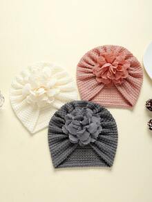 3顶/套 多色碎花针织婴儿帽，超级柔软时尚，可爱婴儿帽，轻便透气，适合所有季节，非常适合拍照和送礼 - 彩色 - 查看 4