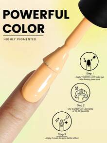 YOKEFELLOW 不含TPO和HEMA的凝胶指甲油，橙色、黄色、绿色春夏经典色系，半永久指甲油，可卸除UV/LED亚克力指甲油，适合在家DIY美甲，也是送给女性和女孩的美甲礼物。 - 彩色 - 查看 6