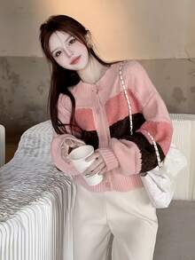 Women Lightweight Cardigans - Pink - View 6