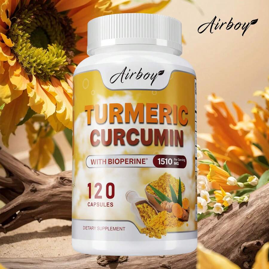 BUPORAI Turmeric Curcumin Capsules 1510mg - Absorbable, Antioxidant, Reduces Muscle & Bone Pain, Promotes Joint And Digestion Health - 120pcs - 120 viên nang - Xem 1