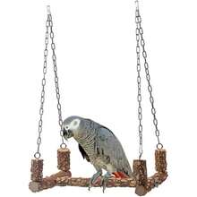 鹦鹉健康互动架 | 胡椒木秋千和咀嚼玩具组合 | 为您的爱鸟提供活跃的玩耍空间和健康的喙部活动场所
