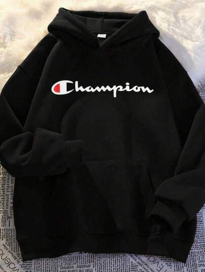 Hombre003 sudadera con capucha para hombres de manga larga,Sudadera cómoda y de estatus con el icónico logotipo "Champion" para una look atemporal y atractiva