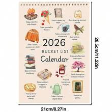 1 件 2026 年愿望清单挂历，11x8 英寸，12 个月竖版励志挂历，螺旋装订，带有目标规划和激励功能，待办事项清单挂历，用于计划和安排 - 彩色 - 查看 3
