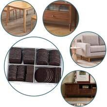 New Furnigear 2x2inch Round Felt Furniture Pads, 18Pcs Self-Adhesive Floor Tectors For Chair Legs, Hardwood Floors - Cuttable, Anti-Scratch, Brown - 2*2inch - View 5