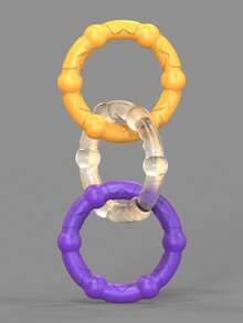 1pc Dog Toy With 3 Interlocking Rings, Interactive Chew Toy Designed For Dogs, Helps Grind Teeth And Clean, Relieves Boredom, Made Of And Durable Material, Suitable For Medium And Large Breed Dogs Like Poodle, Corgi, Golden Retriever. The 3 Rings Can Rotate Flexibly To Increase Interactive Fun And Satisfy Dogs' Chewing And Tug-Of-War Needs. Pet Accessory, Pet Supplies, Pet Essential. - Multicolor - View 16