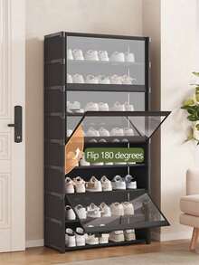 Wielofunkcyjna, przezroczysta, pyłoszczelna szafka na buty z klapką, 1/2", łatwa w montażu, z pokrywą, szafa na buty, regał, półka na buty, niezależna ekspozycja, nie wymaga montażu, regał wolnostojący, regał na książki, nadaje się do sypialni i salonu, przechowywania w pomieszczeniach, sypialni, kuchni, salonu, gabinetu, biura, przechowywania w okresie świątecznym, prezentów świątecznych i bożonarodzeniowych - Wielokolorowe - Zobacz 9