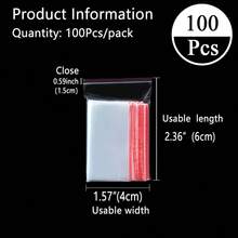 100 قطعة أكياس بلاستيكية قابلة لإعادة الإغلاق بأحجام من 4 سم إلى 30 سم، أكياس سحاب إعادة الاستخدام، سمك 0.062 مم/2.44 ميل، أكياس تعبئة مجوهرات شفافة، أكياس تعبئة هدايا أعياد الميلاد والذكرى السنوية، أكياس ملحقات أدوات متعددة الأغراض، أكياس تعبئة هدايا المناسبات، أكياس فراغية بلاستيكية، أكياس لاصقة شفافة، صناديق تخزين ملحقات الملابس، مناسبة للشحن والسفر والتخزين والتعبئة والهدايا وأعياد الميلاد والذكرى السنوية والزفاف - 100 قطعة - مشاهدة 15