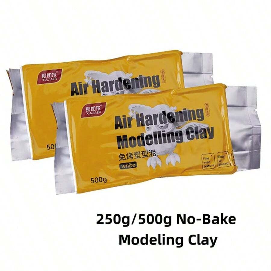 250g/500g Lightweight Air-Dry Clay - Colorable, No Baking Required - Suitable For Student Craft Projects - Easy To Shape, Non-Slip, Ideal For DIY Handcrafts - Creative Sculpting Clay - Material For Making Miniature Food Models - Simple Shaping Process - Multicolor - View 1