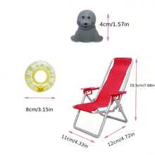 11.5英寸娃娃夏季海滩派对套装：4件套泳装、潜水装备和沙滩配饰 - 创意儿童的理想礼物 - 彩色 - 查看 5