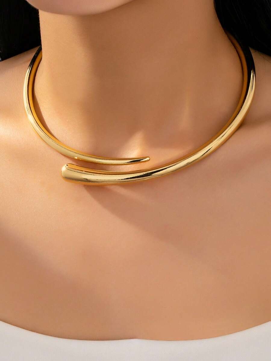 1件时尚、优雅、独特、创意不对称几何颈链，适合日常佩戴