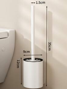 1 Set Wall-Mounted Toilet Brush With Holder, Bathroom Brush, Comprehensive Cleaning Brush, Suitable For Home Bathroom, Stainless Steel Toilet Brush, Long Handle, Toilet Cleaning Tool, Household Essential - Multicolor - View 10