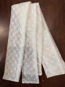 1条波点蕾丝优雅长款真丝围巾，女士颈部保护巾兼装饰小围巾，多功能发圈及丝带配饰 - 彩色 - 查看 7