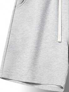 3pcs/Set Unisex Solid Color Knit Loose Casual Shorts, Spring/Summer - Multicolor - View 4