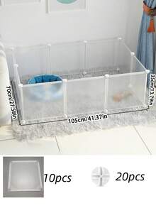 Indoor Dog Cage/House, Free Space For Pets, Suitable For Poodle, Corgi, Bichon Frise And Other Small Dogs, Isolation Frosted Protection Fence - White - View 4