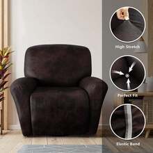 Trugenix-Recliner Sofa Covers - Leather Like Recliner Sofa Covers 3 Seater Recliner Couch Covers For 3 Cushion Couch 8 Pieces Washable Stretch Reclining Sofa Slipcovers (Brown)-GP - 02-巧克力 - 查看 5
