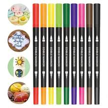 9-Color Food Coloring Pens, Double-Ended Design With Thick And Thin Tips, Suitable For Cookie Decorating, Fondant, Icing, Painting, Baking, And More - Multicolor - View 10