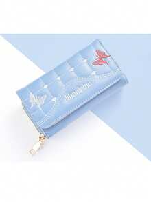 1pc Girl's Medium To Long Embroidered High-End Handbag, Wallet, Multi-Slot Card Bag, Fresh And Cute High-End Handbag, Great Valentine's Day Gift - Multicolor - View 9