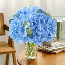 24pcs Blue Artificial Hydrangea Flowers, Fake Hydrangea Flowers With Stems, Realistic Touch, Suitable For DIY Decoration, Vase Filler, Baby Shower, Home Indoor Living Room Kitchen Bedroom Decor, Wedding Party Table Centerpiece, Office Desk Decor, Outdoor Farmhouse Yard Garden Decoration - Baby Blue - View 9
