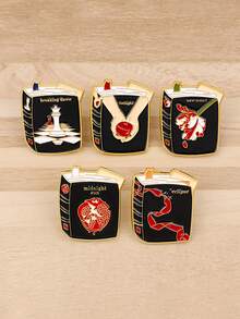 1pc Gothic Vampire & Werewolf Design Enamel Brooch - Durable Zinc Alloy/Silicone Material, Multiple Colors Available, Suitable For Backpacks, Briefcases, Clothes, Gothic Style, High-Quality Brooch, Ideal Choice For Fashion Enthusiasts - Multicolor - View 10